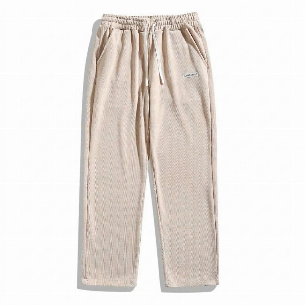 Menns løs passform rette cordfløyelbukser