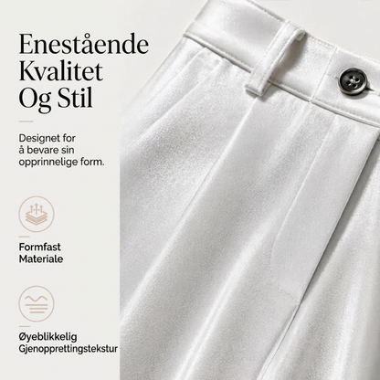 Damebukser med høy midje, avslappet, drapert og vide ben