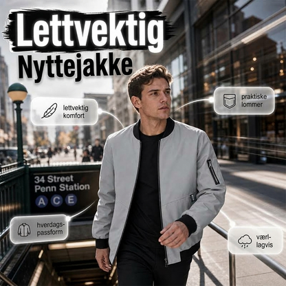 Lett, uformell bomberjakke for menn