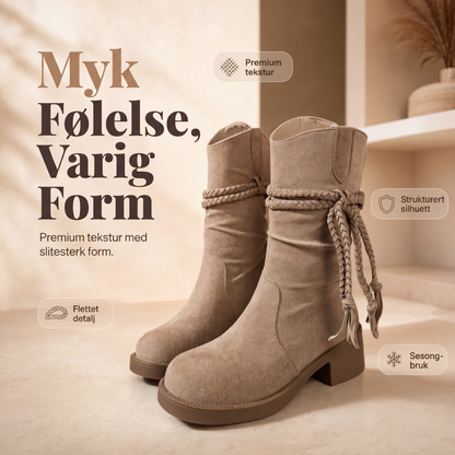 Uformelle slouchy støvletter for kvinner, midt på leggen