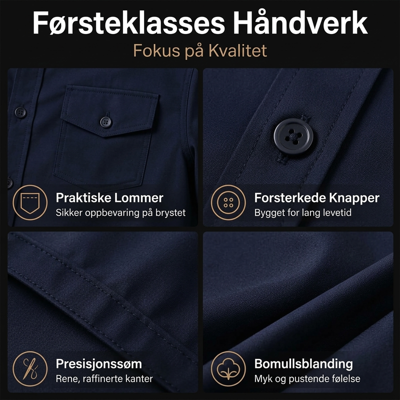 Sett med todelt polyesterskjorte og -bukser for menn