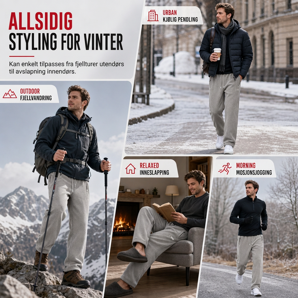 Unisex tykke varme fleecebukser