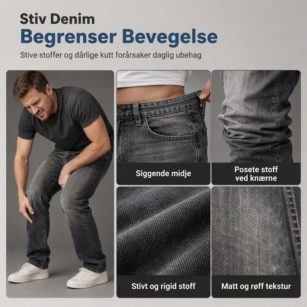 Klassiske rette ben-jeans for menn