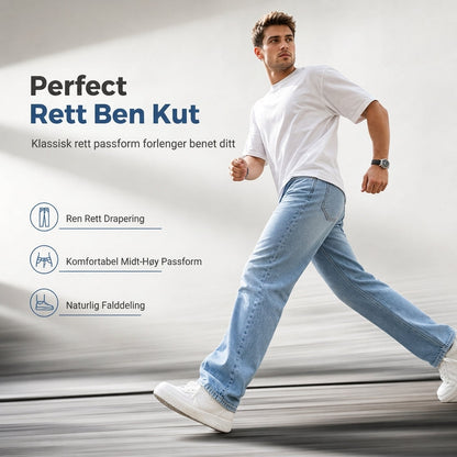 Klassiske rette ben-jeans for menn