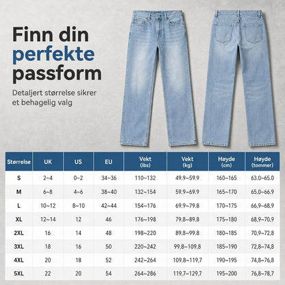Klassiske rette ben-jeans for menn