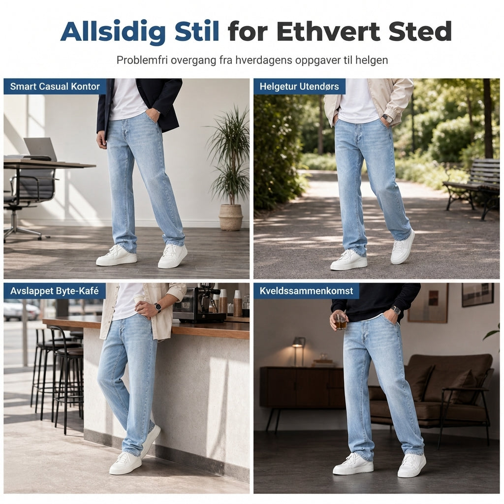 Klassiske rette ben-jeans for menn