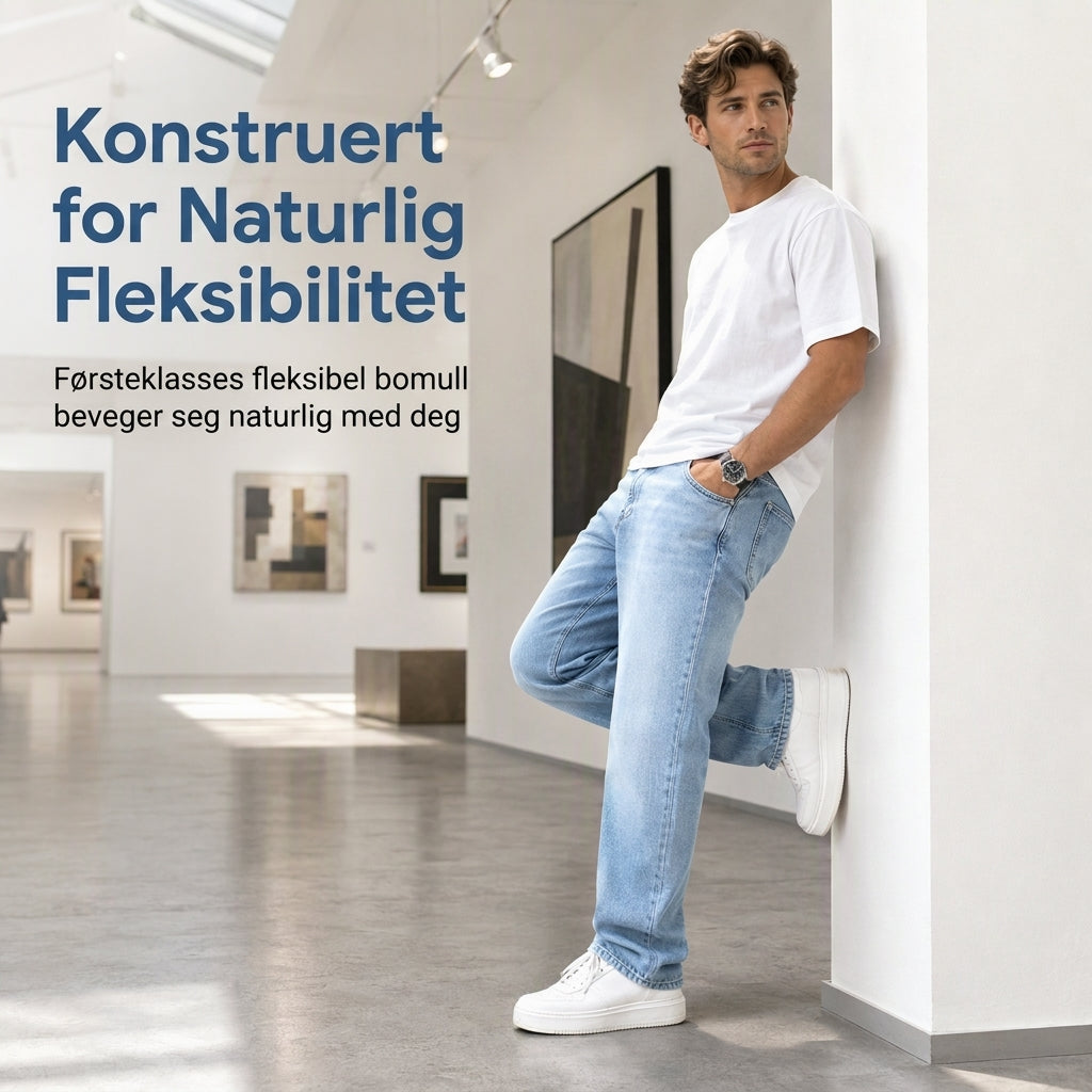 Klassiske rette ben-jeans for menn