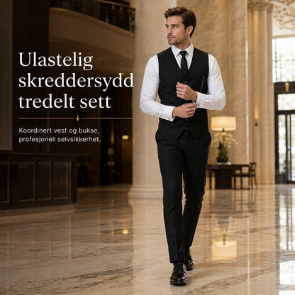 3-delt formelt dressett i slim fit for menn