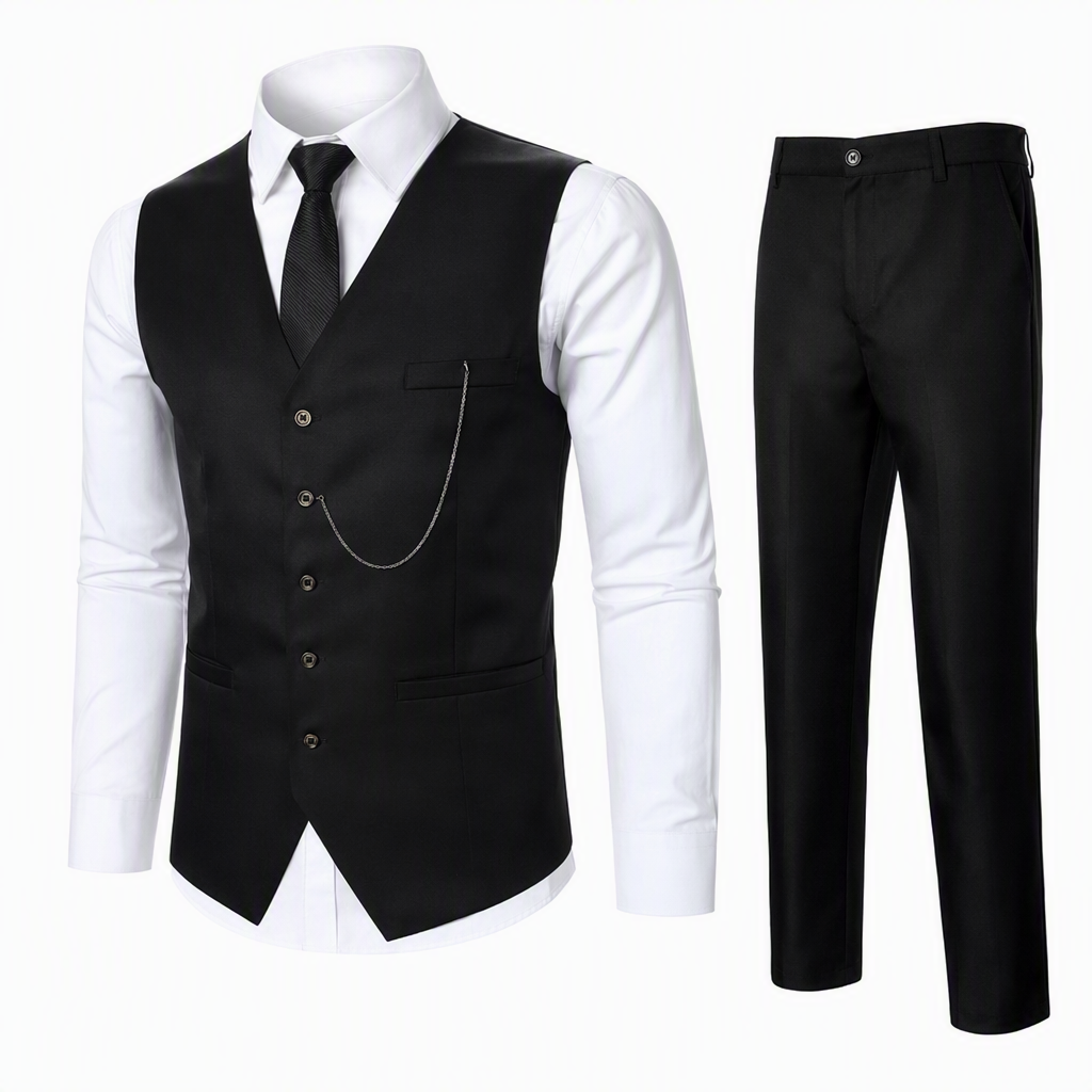 3-delt formelt dressett i slim fit for menn
