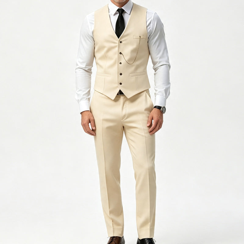 3-delt formelt dressett i slim fit for menn