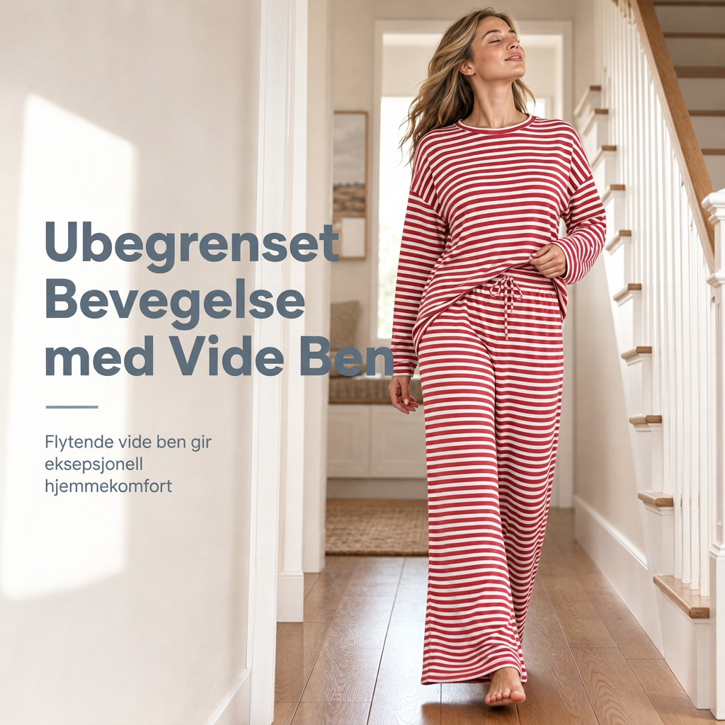 Uformelt stripete sett med topp og bukser for kvinner