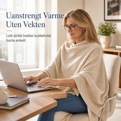 Elegant strikket sjal for kvinner, ensfarget, løs passform, allsidig kappe