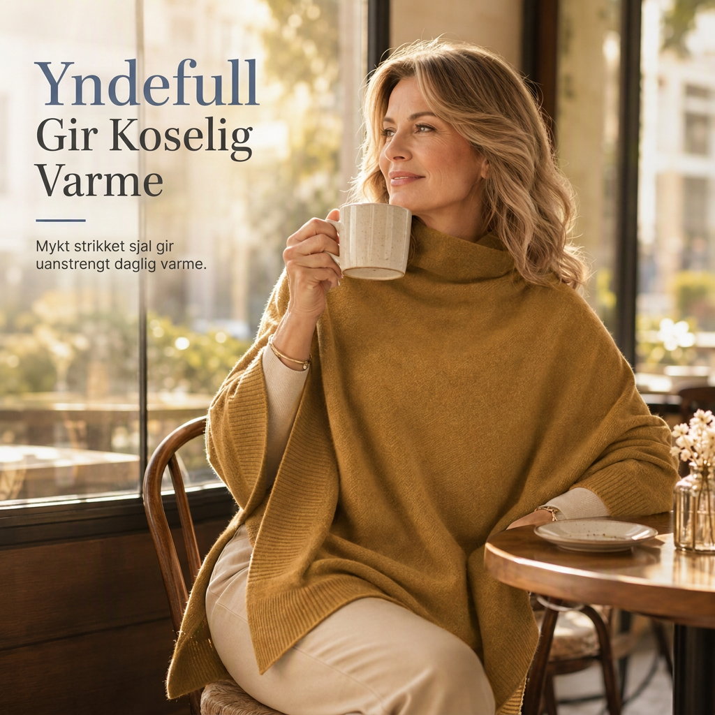 Elegant strikket sjal for kvinner, ensfarget, løs passform, allsidig kappe