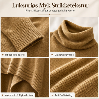 Elegant strikket sjal for kvinner, ensfarget, løs passform, allsidig kappe
