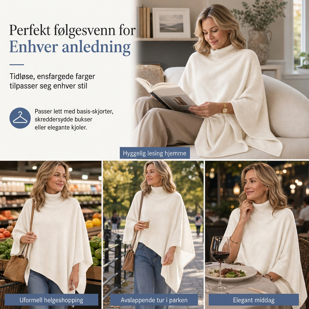 Elegant strikket sjal for kvinner, ensfarget, løs passform, allsidig kappe