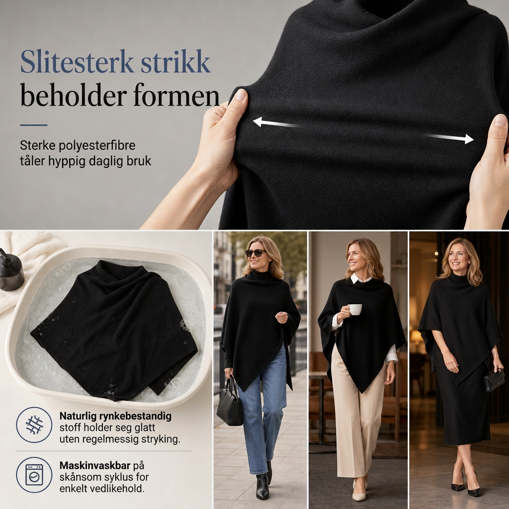 Elegant strikket sjal for kvinner, ensfarget, løs passform, allsidig kappe