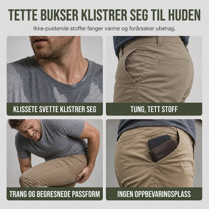 Menns casual cargobukser med snøring