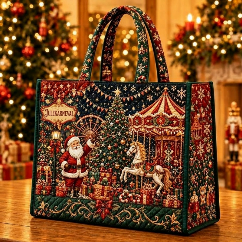 Vattert handlenett med juletema
