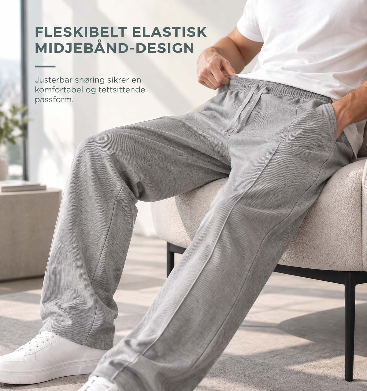 Herre uformelle løstsittende sportsbukser