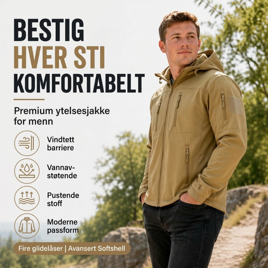 Vindtett softshell-termojakke for menn