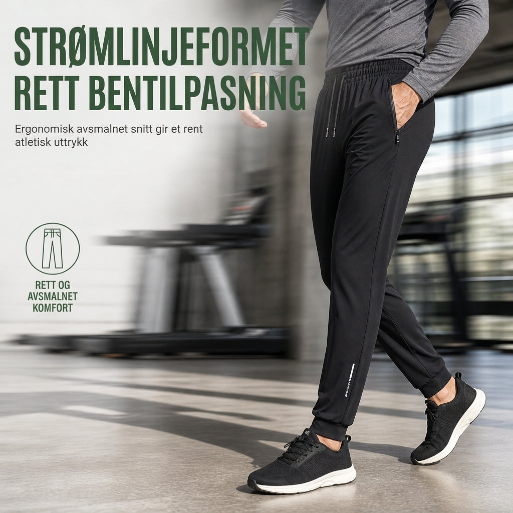 Hurtigtørkende strekkbukser for menn til sport