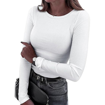 🔥 50% RABATT | Figursydd ribbestrikket topp med rund hals – myk & elastisk