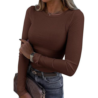 🔥 50% RABATT | Figursydd ribbestrikket topp med rund hals – myk & elastisk