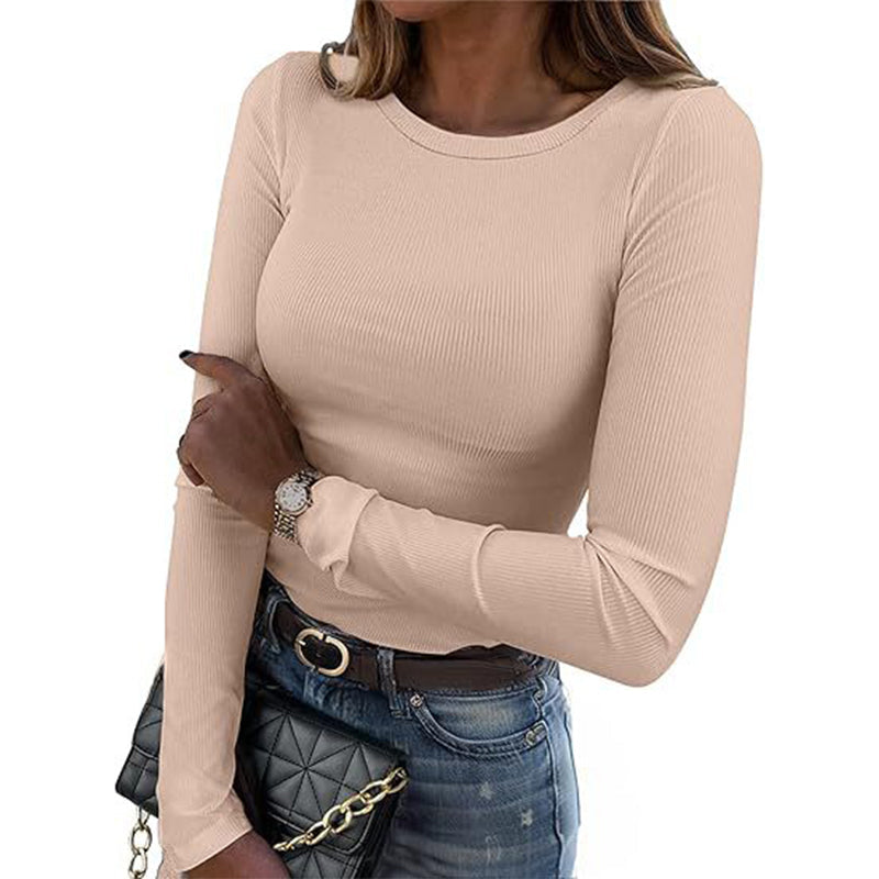 🔥 50% RABATT | Figursydd ribbestrikket topp med rund hals – myk & elastisk