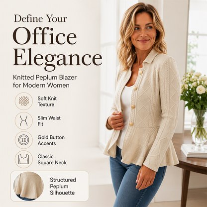 Elegant blazer med volanger og peplum for damer