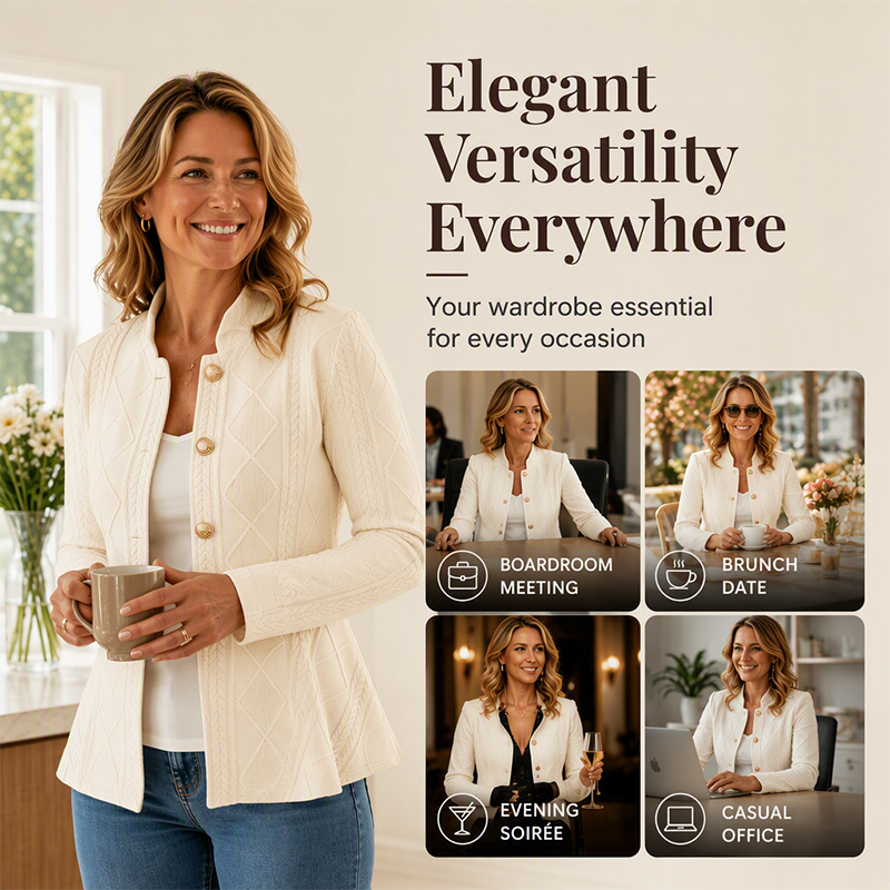 Elegant blazer med volanger og peplum for damer