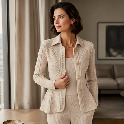 Elegant blazer med volanger og peplum for damer