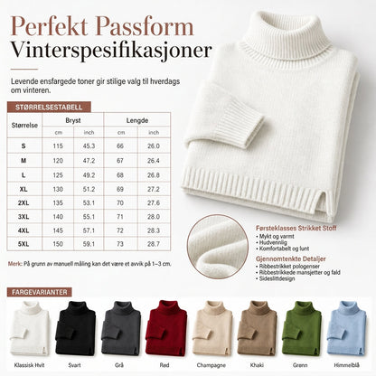 Løst strikket turtleneck-gensere for kvinner