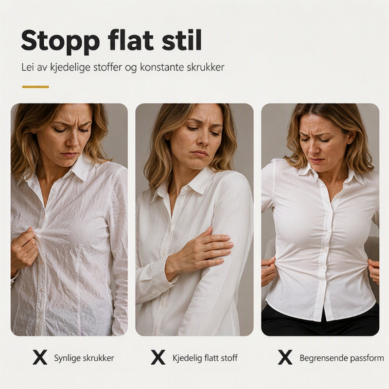 Klassisk langermet skjorte med knapper for kvinner