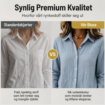 Klassisk langermet skjorte med knapper for kvinner