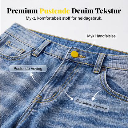 Jeans for kvinner, uformell, løs passform, rette ben