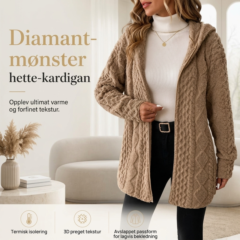 Dame uformell plysj jakke med hette