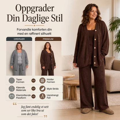 3-delers strikkesett for damer ⚡Gratis frakt⚡