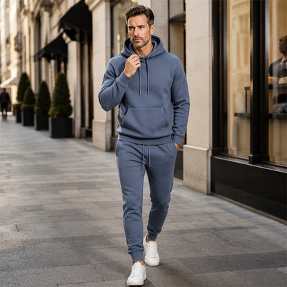 Menns hettegenser og joggebukse todelt treningsdress-sett