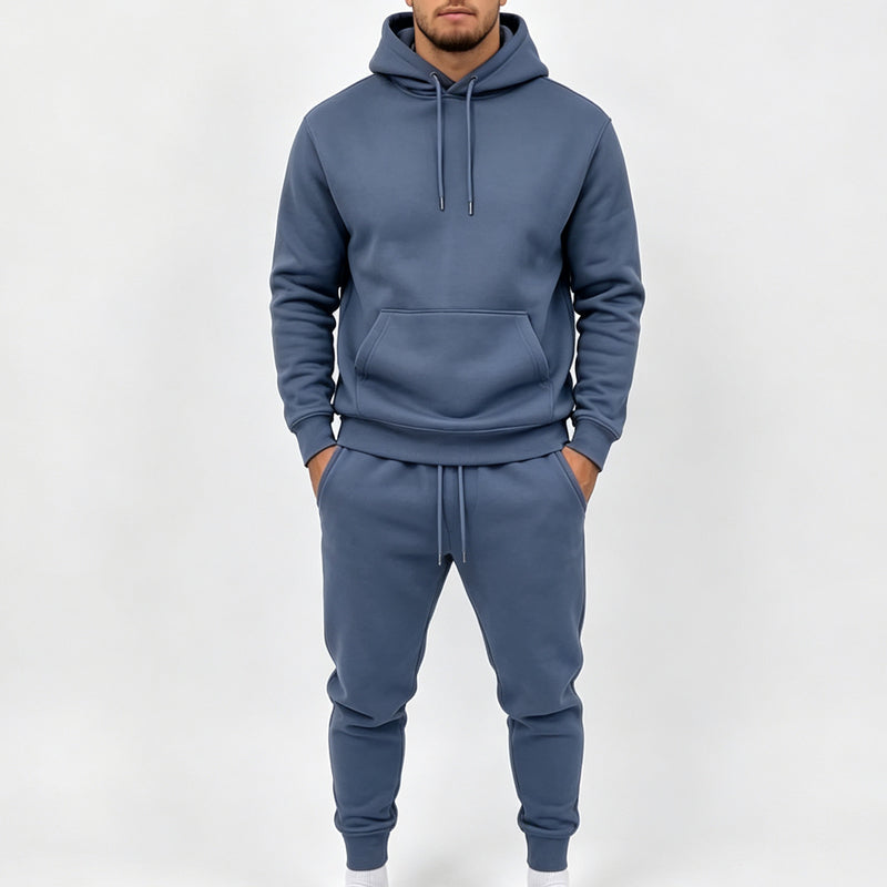 Menns hettegenser og joggebukse todelt treningsdress-sett
