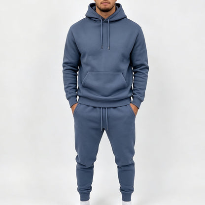 Menns hettegenser og joggebukse todelt treningsdress-sett