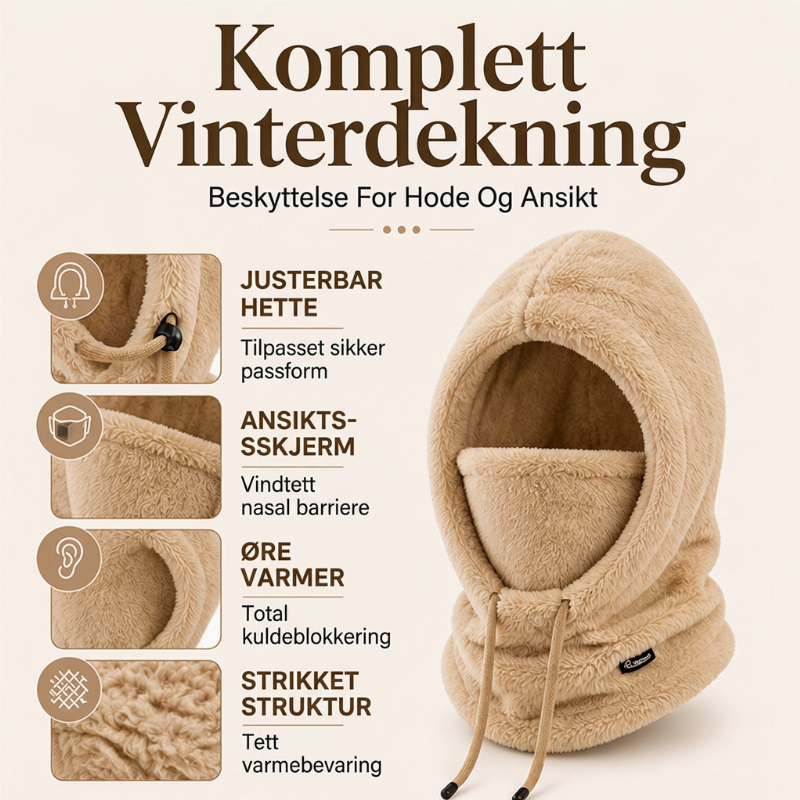 Unisex vindtett termisk sykkelbalaklava