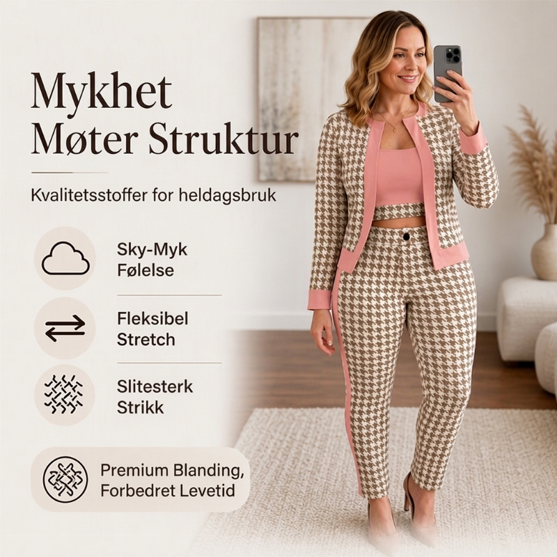 3-dels sett for kvinner: Cardigan, tube-topp og bukse