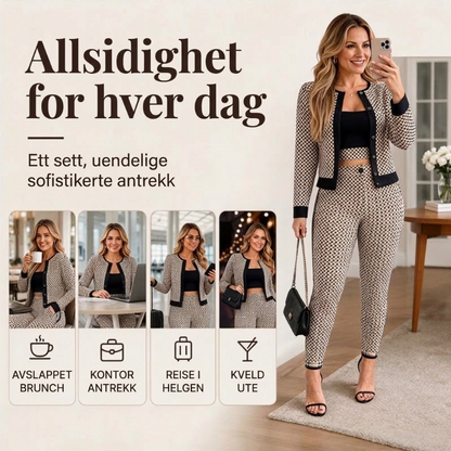3-dels sett for kvinner: Cardigan, tube-topp og bukse