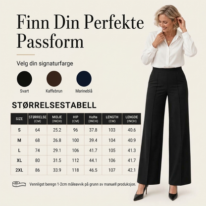 Avslappende bredbukse med høy midje for kvinner