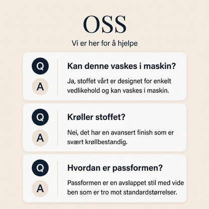 Avslappende bredbukse med høy midje for kvinner