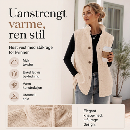 Varm, avslappet sherpa-vest for kvinner