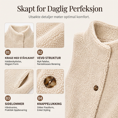 Varm, avslappet sherpa-vest for kvinner