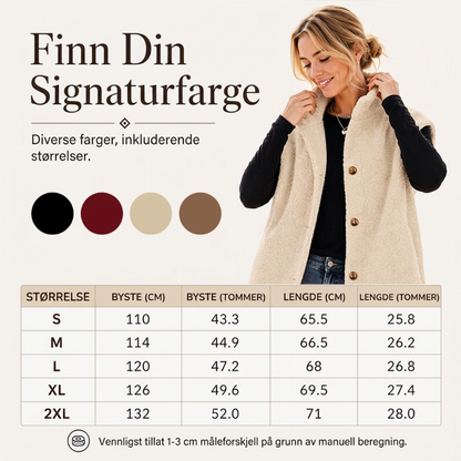 Varm, avslappet sherpa-vest for kvinner