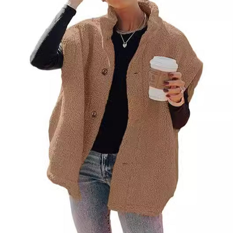 Varm, avslappet sherpa-vest for kvinner