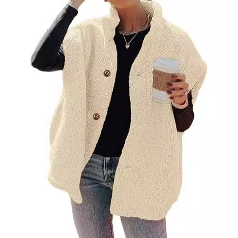 Varm, avslappet sherpa-vest for kvinner
